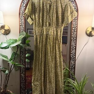 J. Crew Liberty Fabric Floral Dress in Yellow and Green